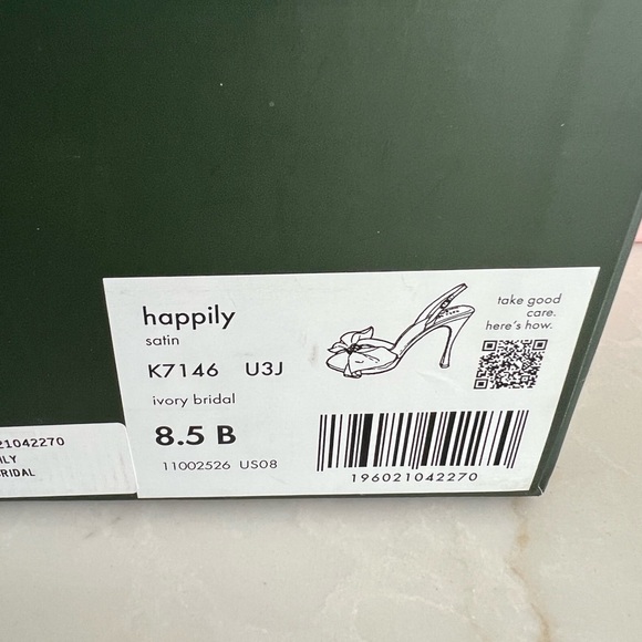 NWT | Kate Spade Happily Slingback Pumps | Color: Ivory Bridal | Size: 8.5 - Picture 9 of 9